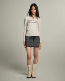 Long Sleeve Mesh Top (White)