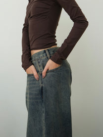 Cut Pocket Jeans (Tint Yellow)