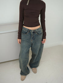 Cut Pocket Jeans (Tint Yellow)