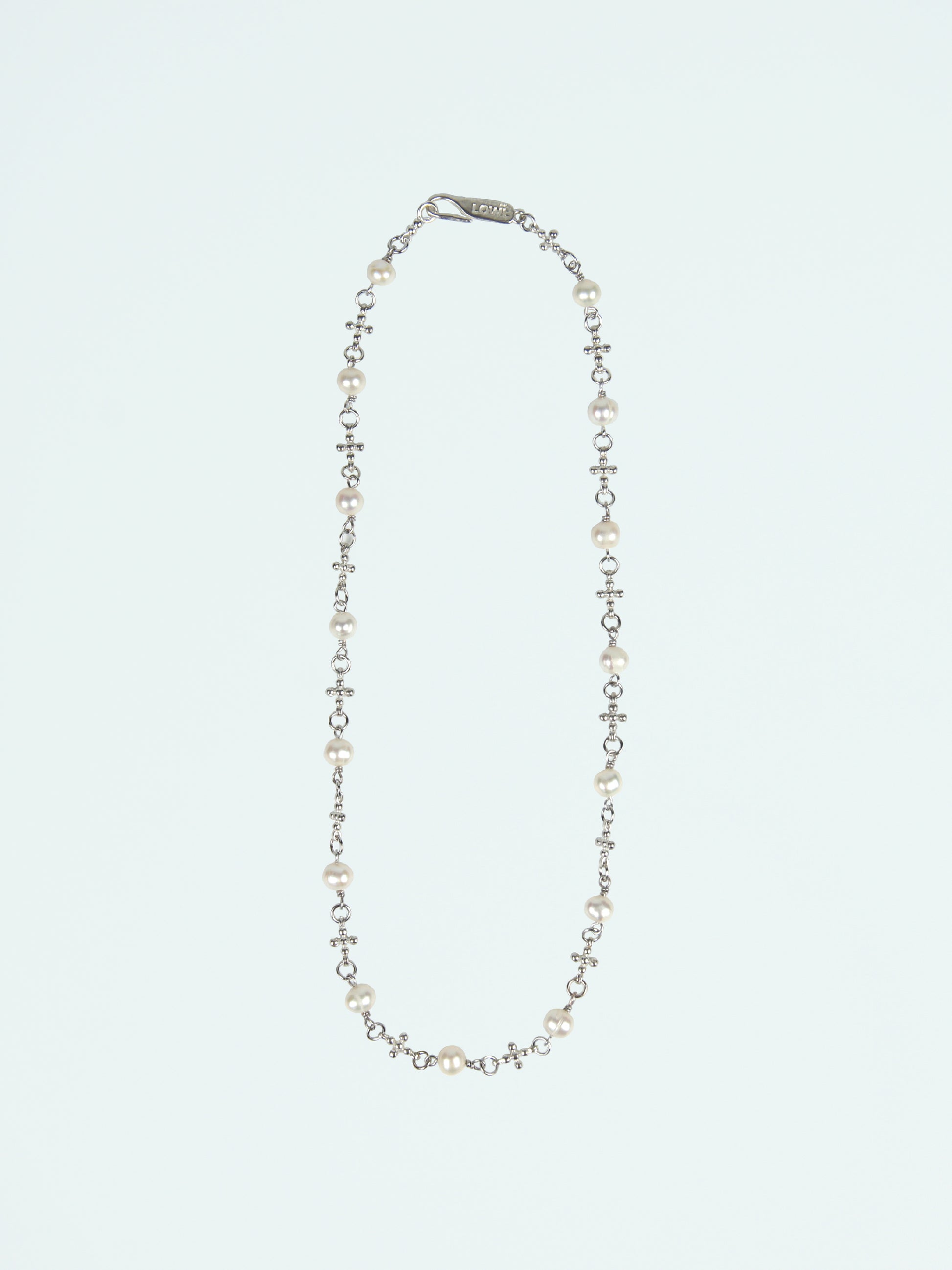 Plus Pearl Silver Necklace