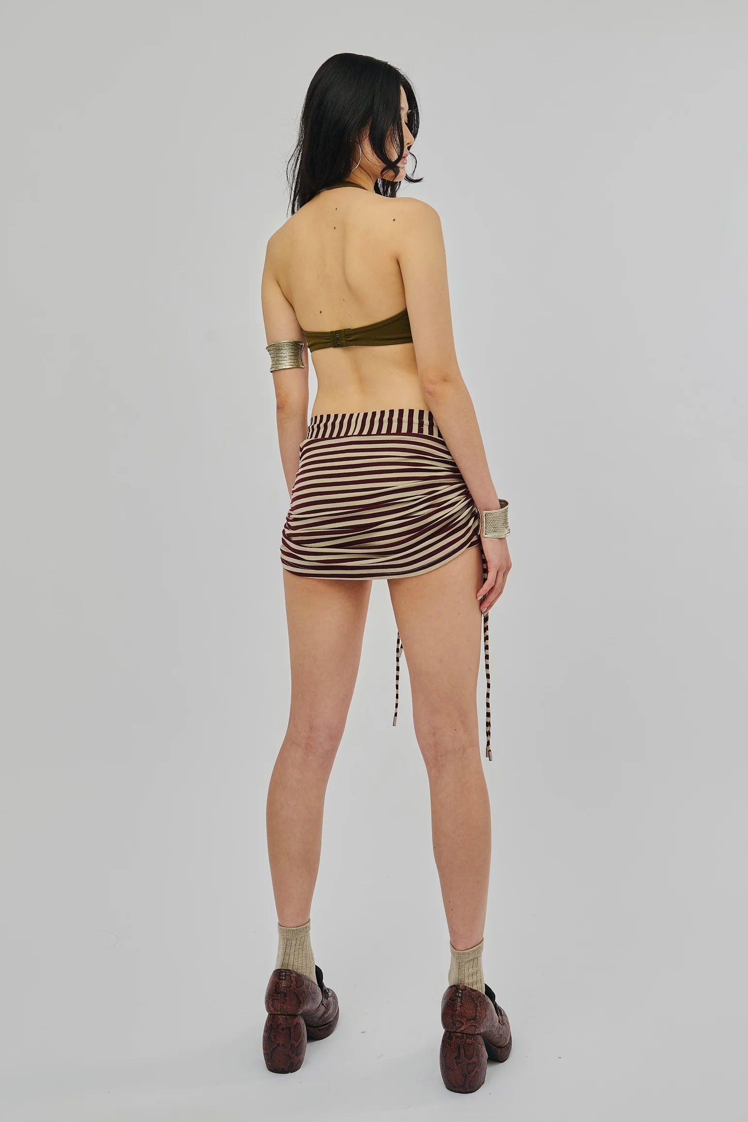 Hocus Striped Skort (Maroon)