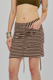 Hocus Striped Skort (Maroon)