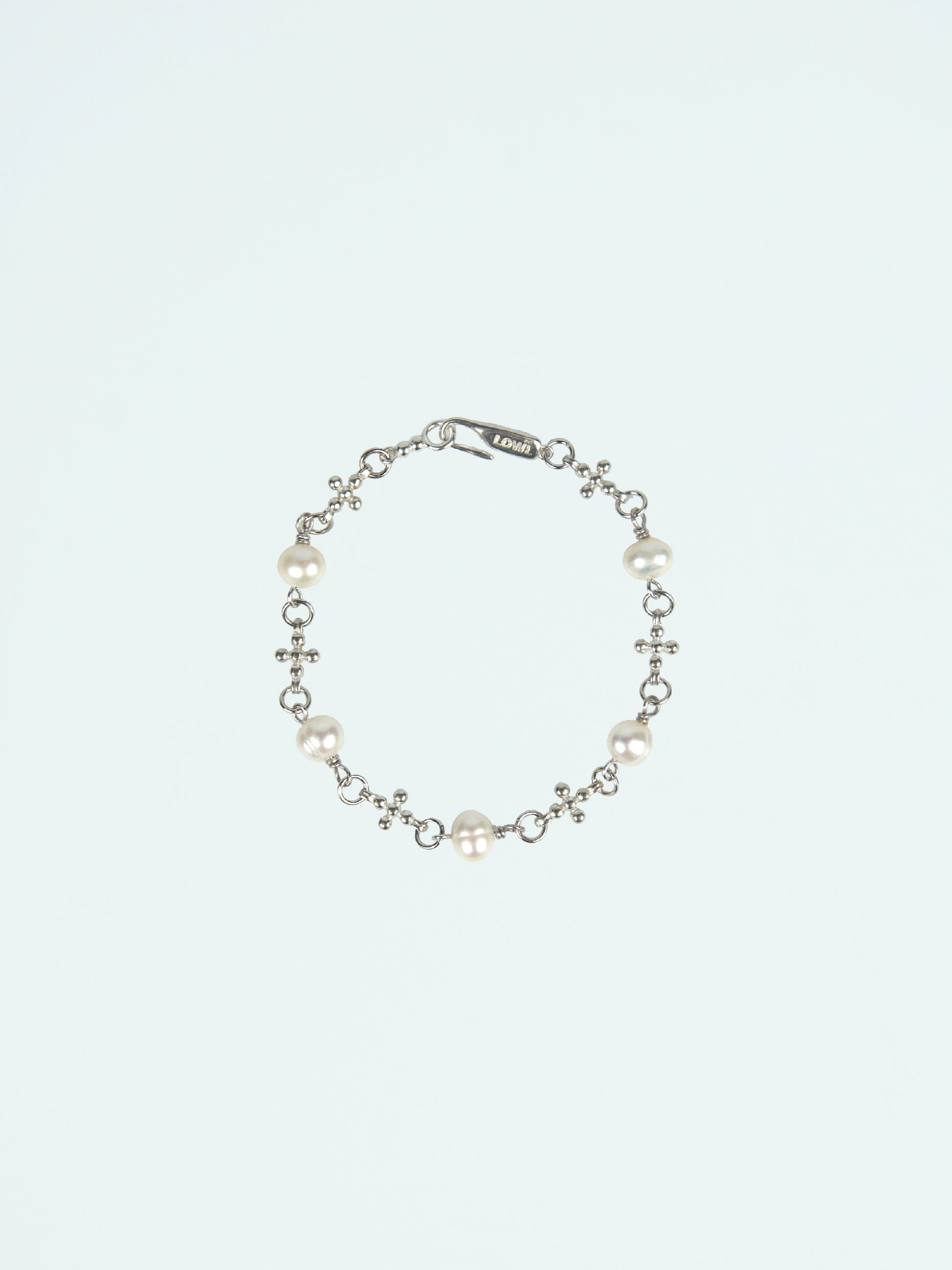 Plus Pearl Silver Bracelet