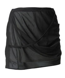 Draped Mesh Layered Mini Skirt