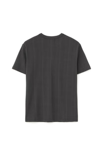Ribbed Henley Half Sleeve (Charcoal)