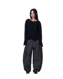 Henley Crop (Black)