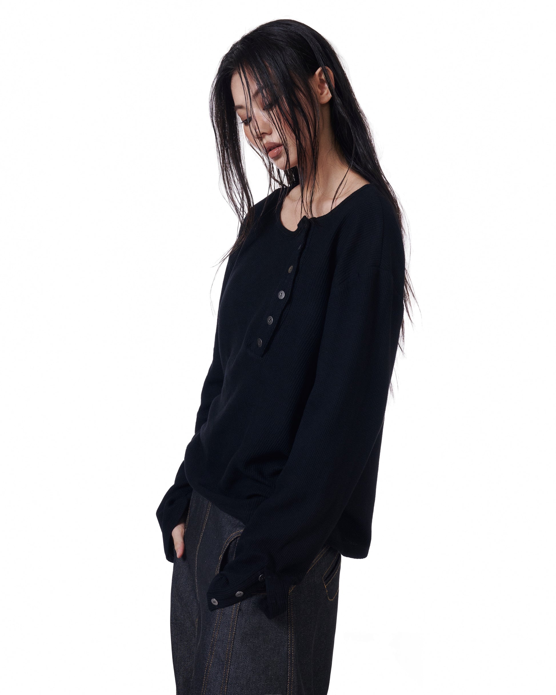 Henley Crop (Black)