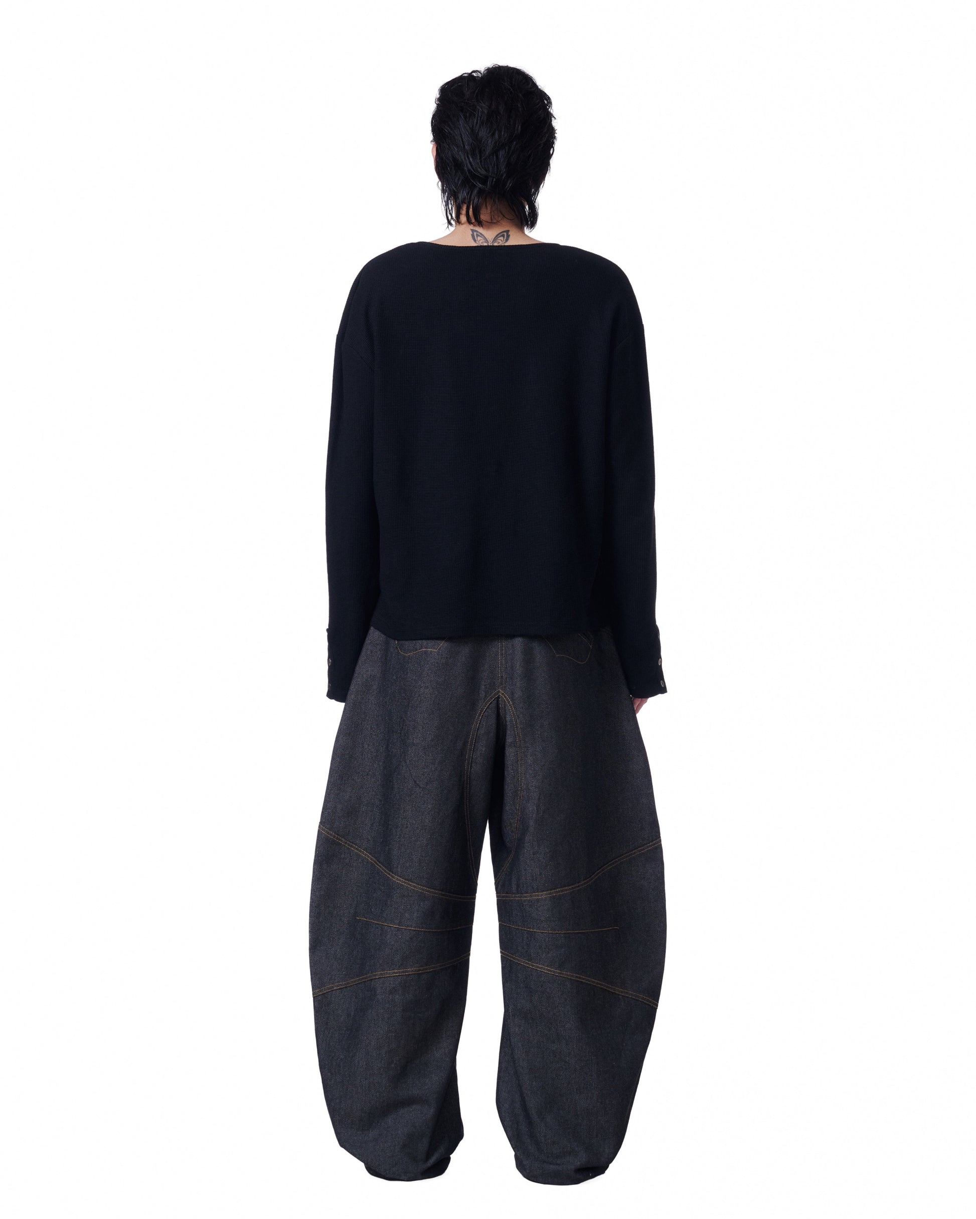 Henley Long Sleeve Oversized (Black)