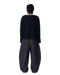 Henley Long Sleeve Oversized (Black)