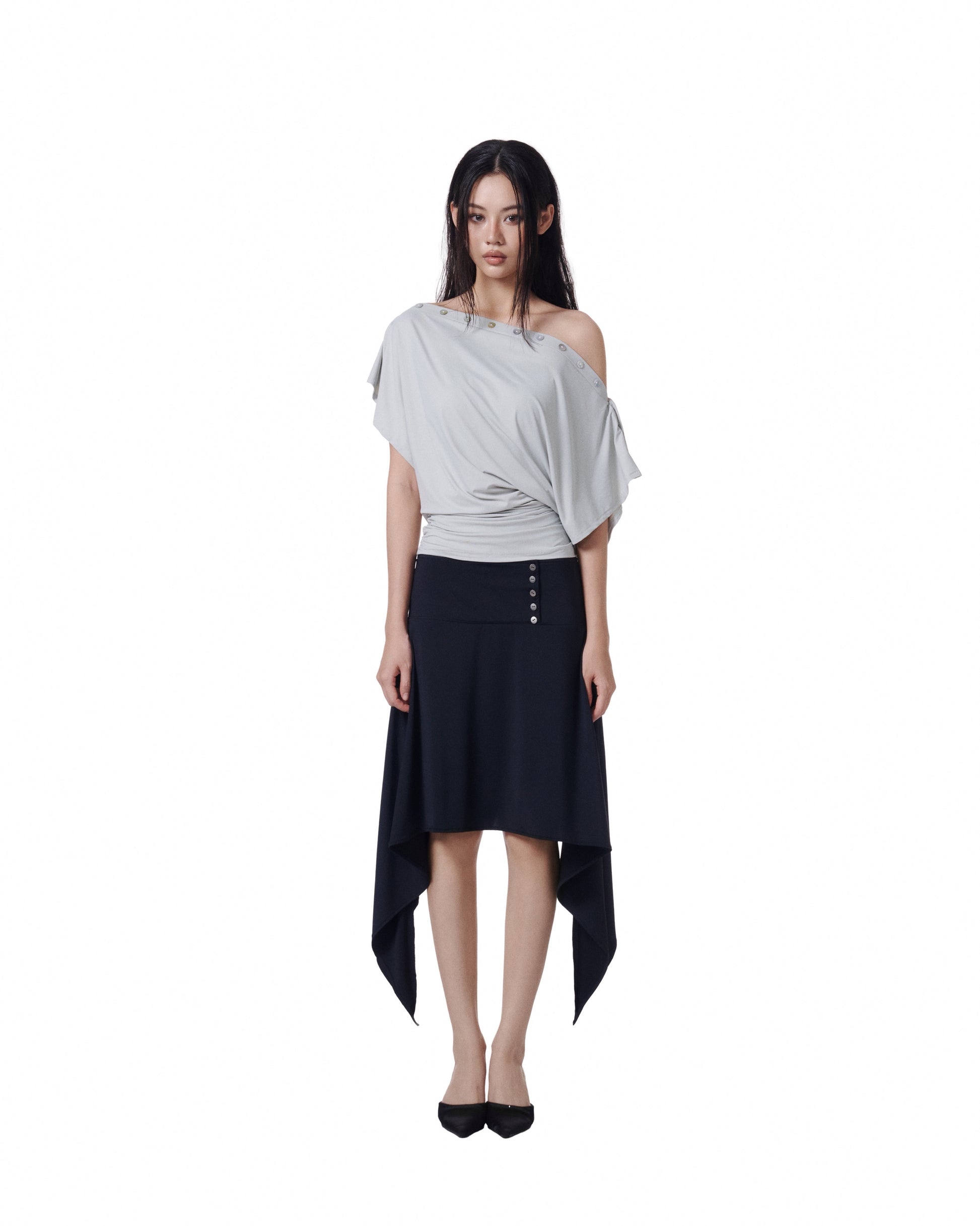 Opal Shell Top (Grey) (3rd Restock)