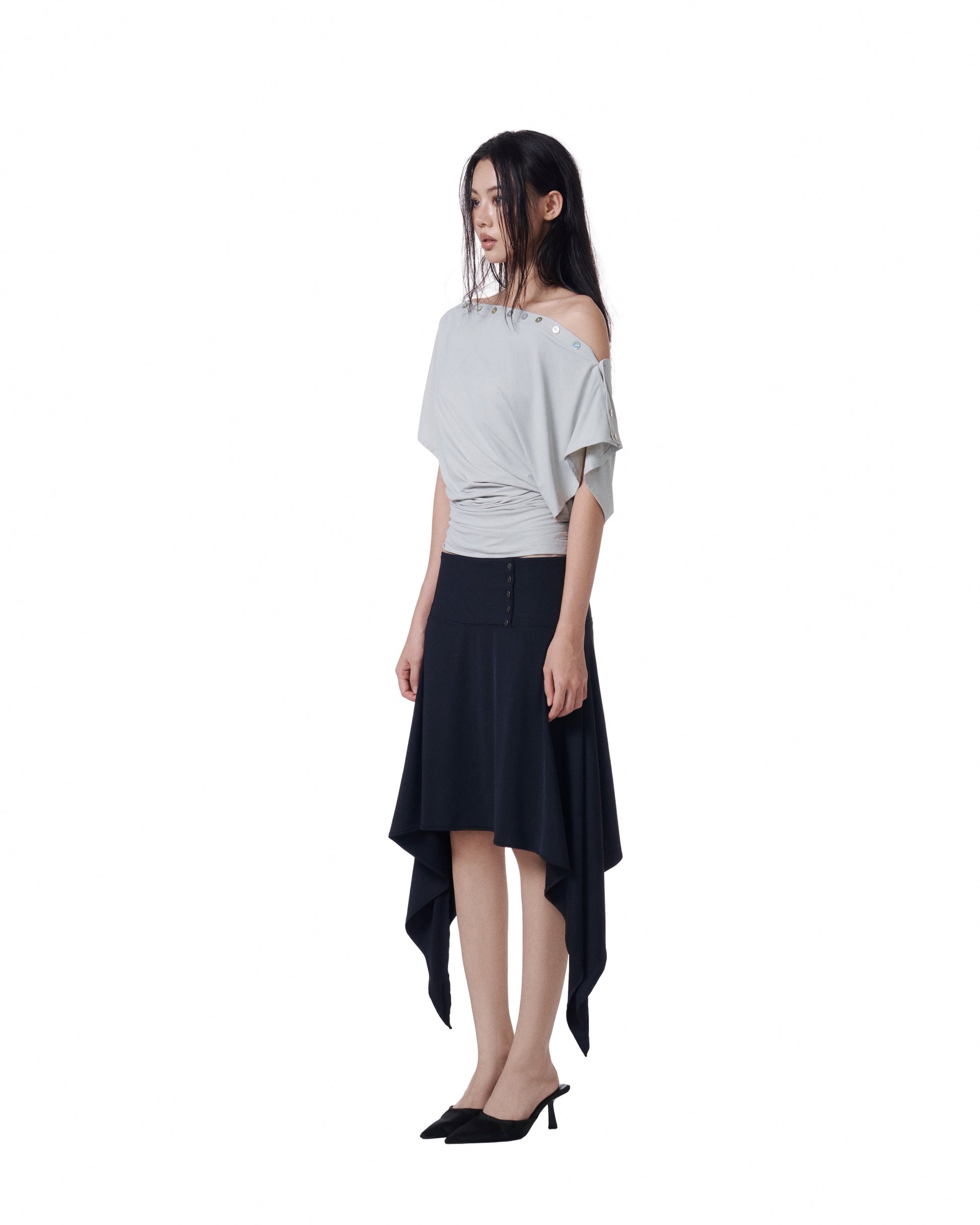 Opal Shell Top (Grey) (3rd Restock)