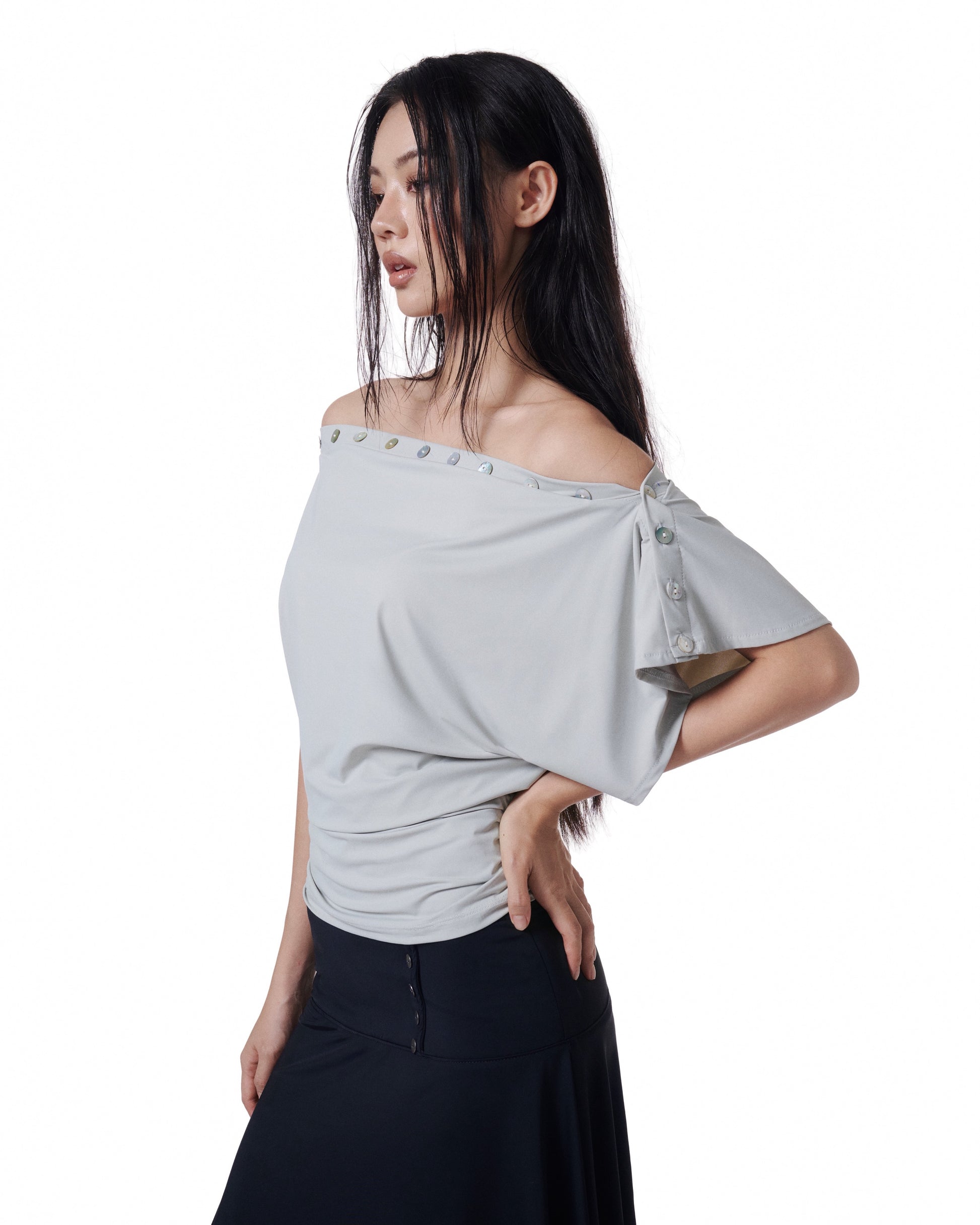 Opal Shell Top (Grey) (3rd Restock)