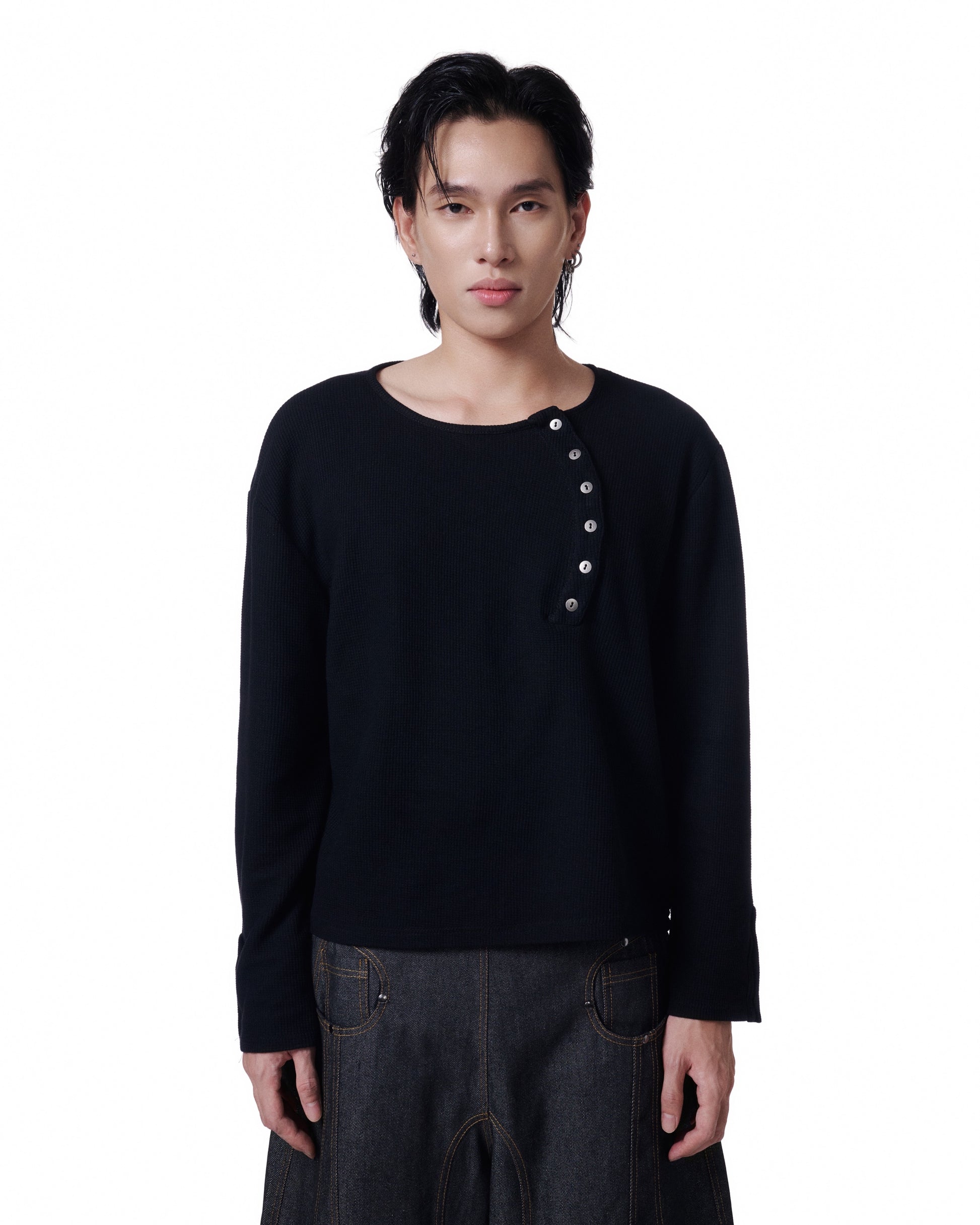 Henley Crop (Black)