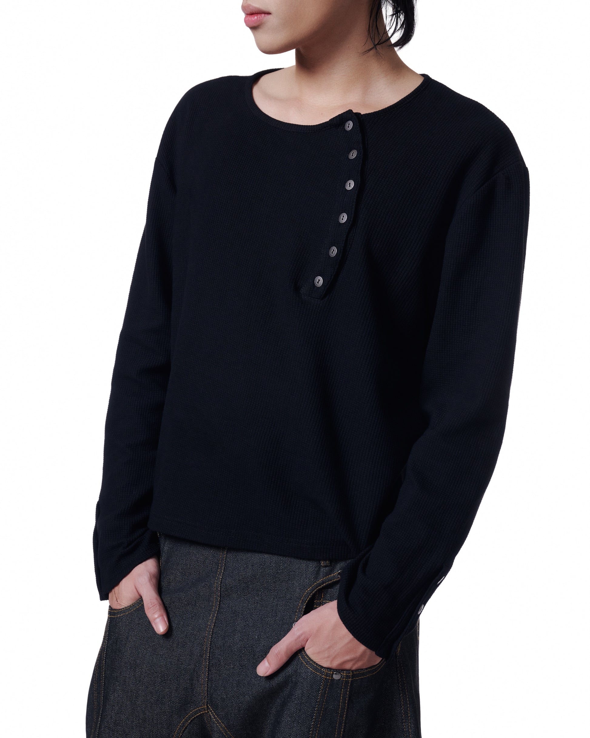 Henley Crop (Black)