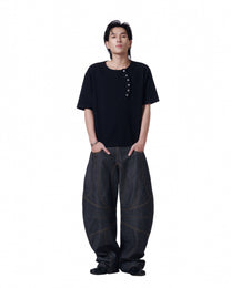 Button Engineered Jeans