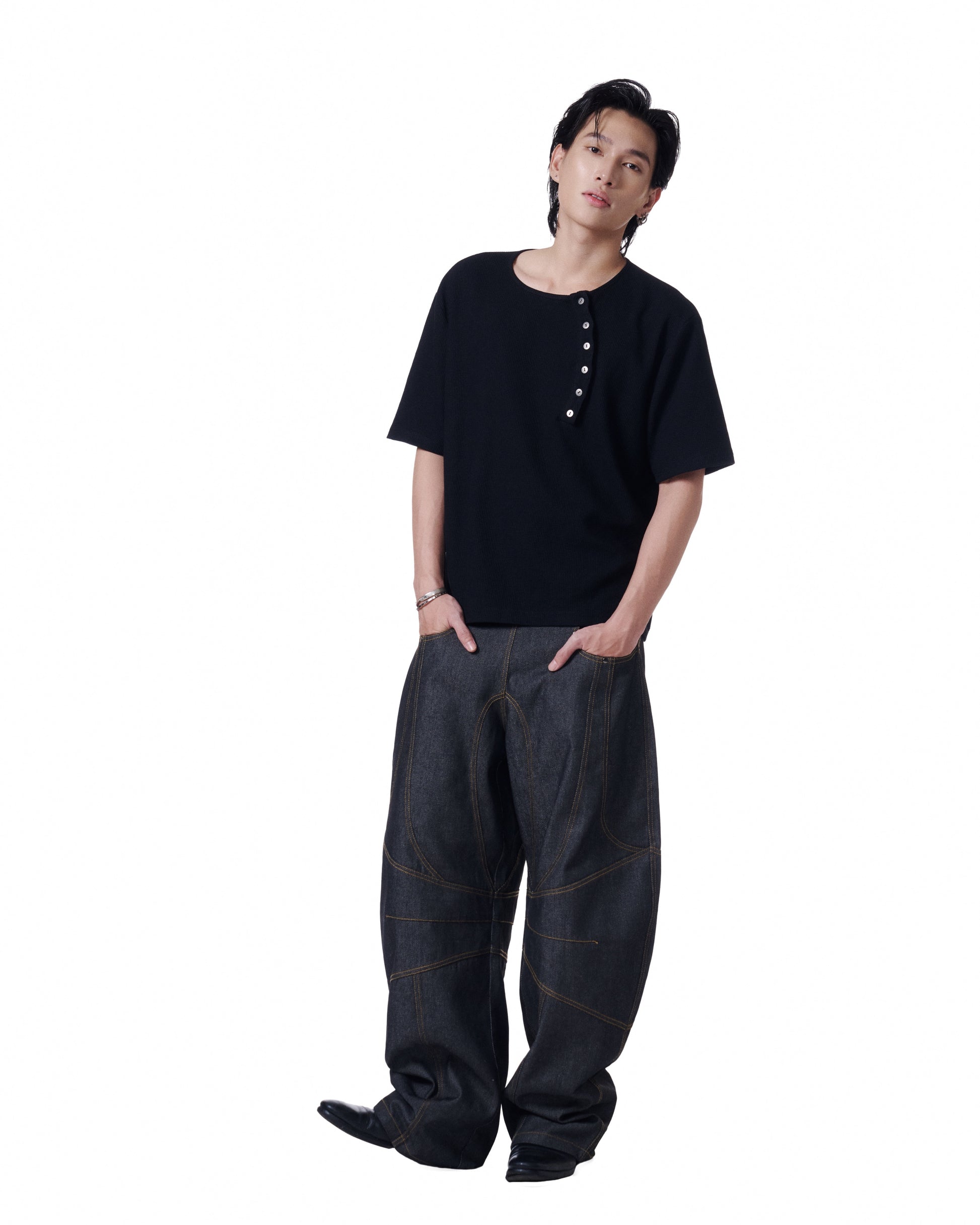 Henley Short Sleeve (Black)