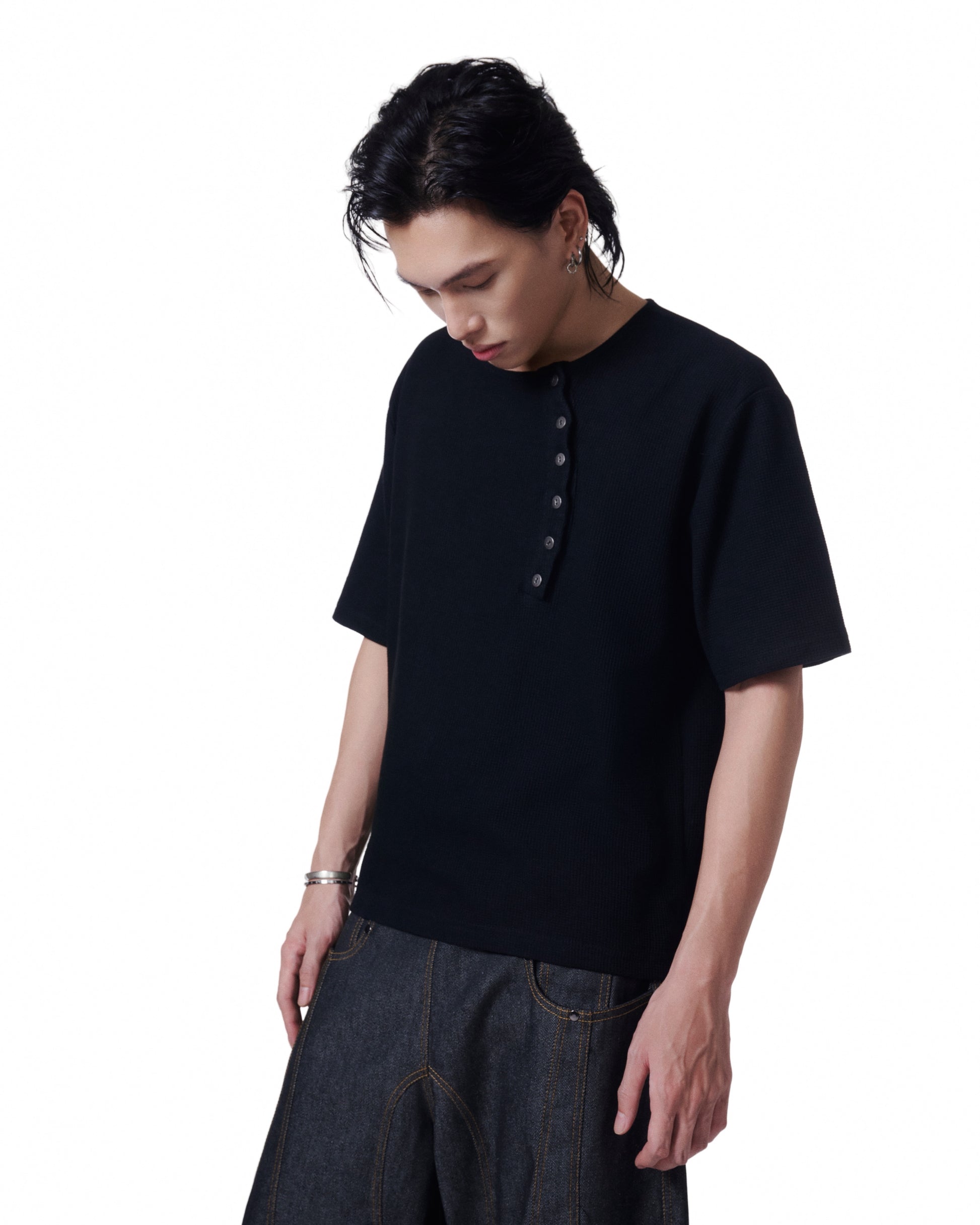Henley Short Sleeve (Black)