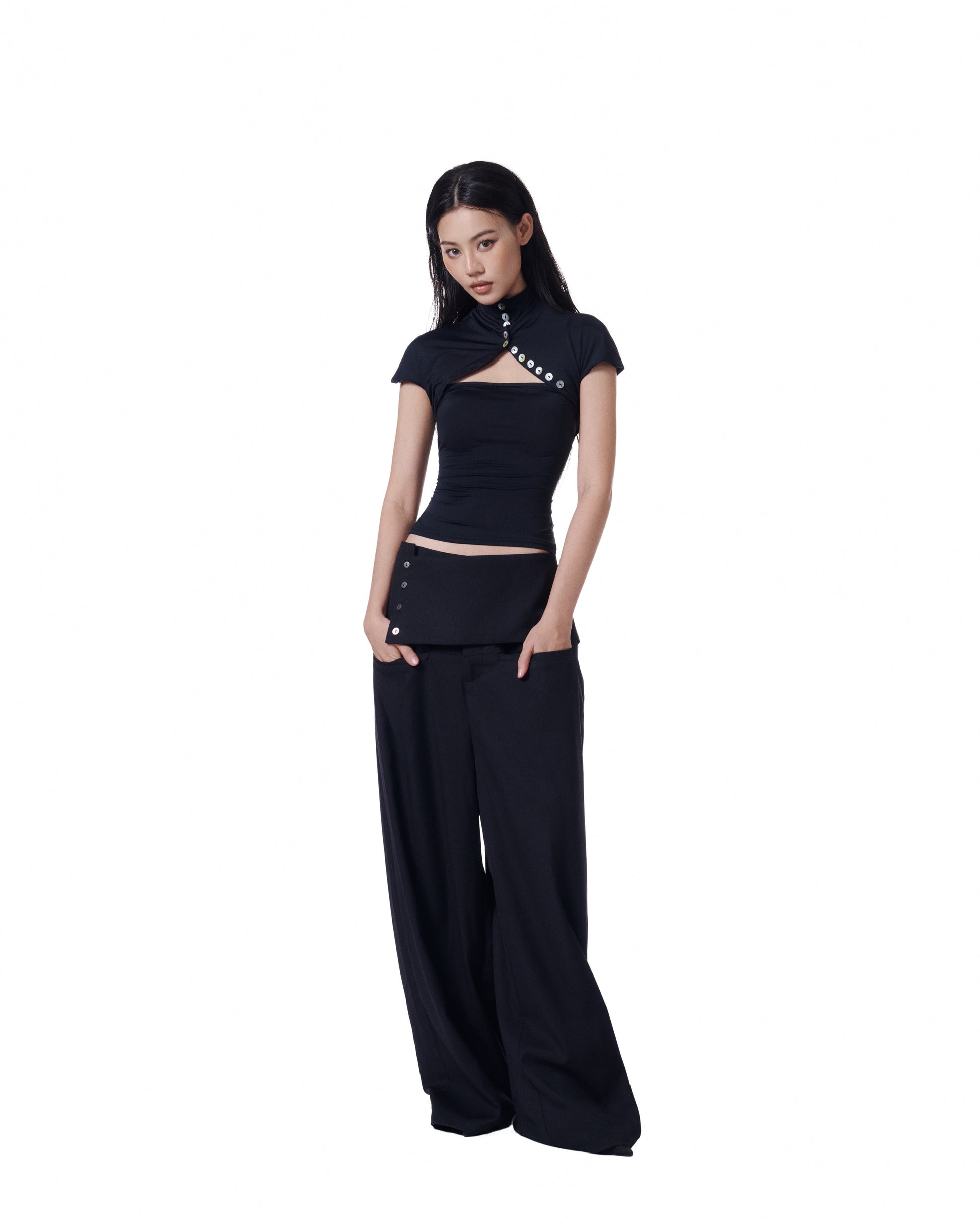 Wrapped Pinstripe Pants