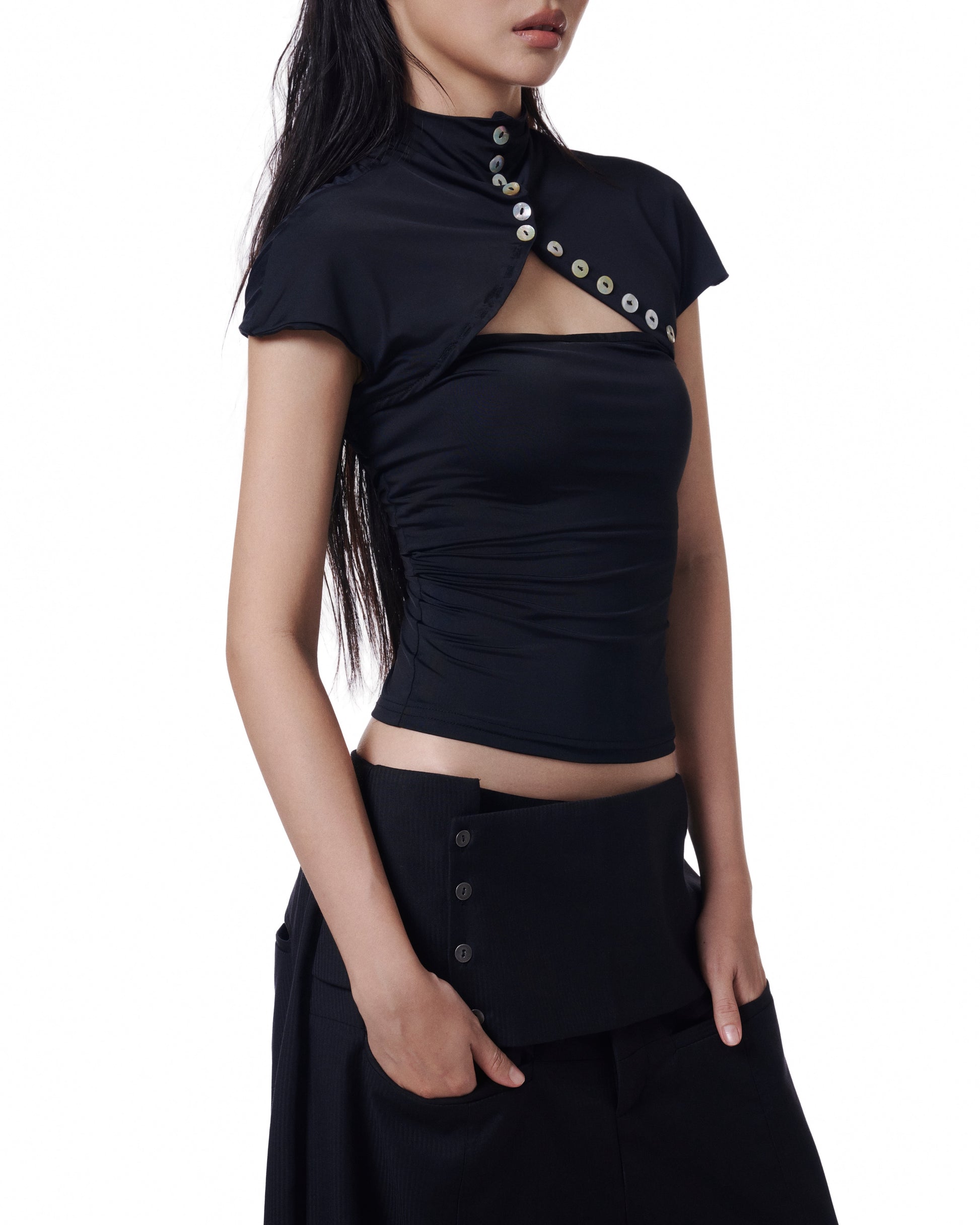 Shell Fitted Top (Black) (3rd Restock)