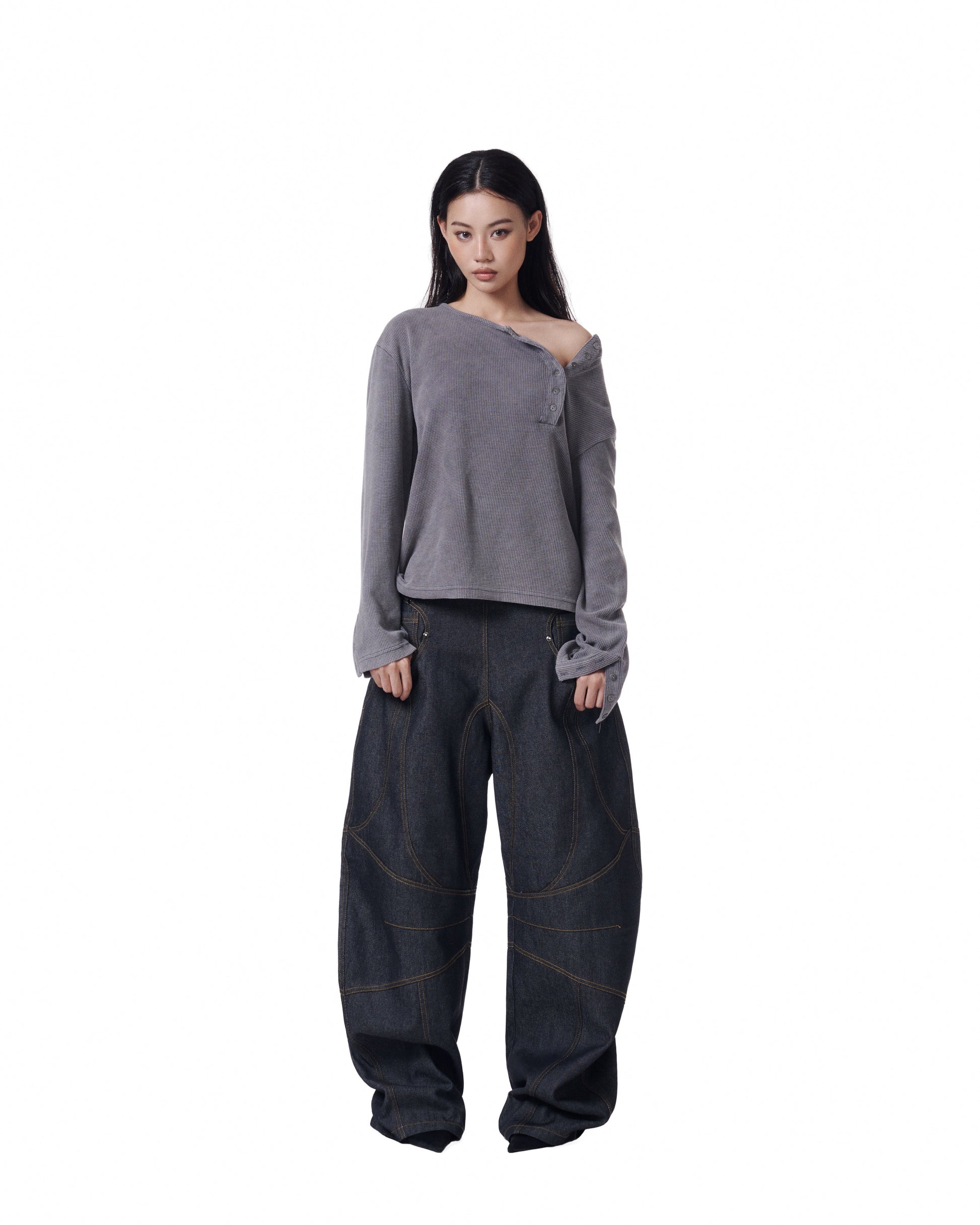 Henley Crop (Charcoal)