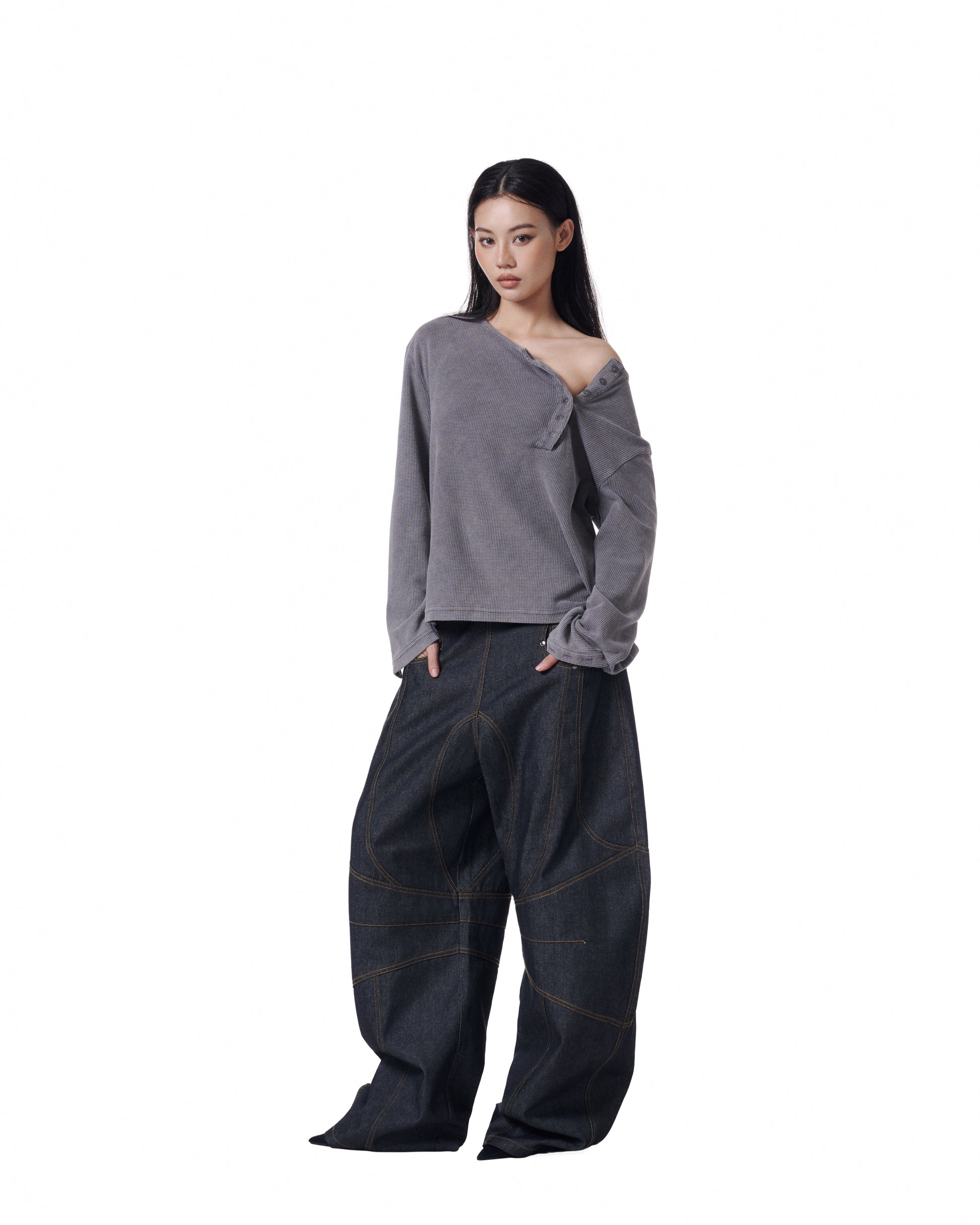 Henley Crop (Charcoal)