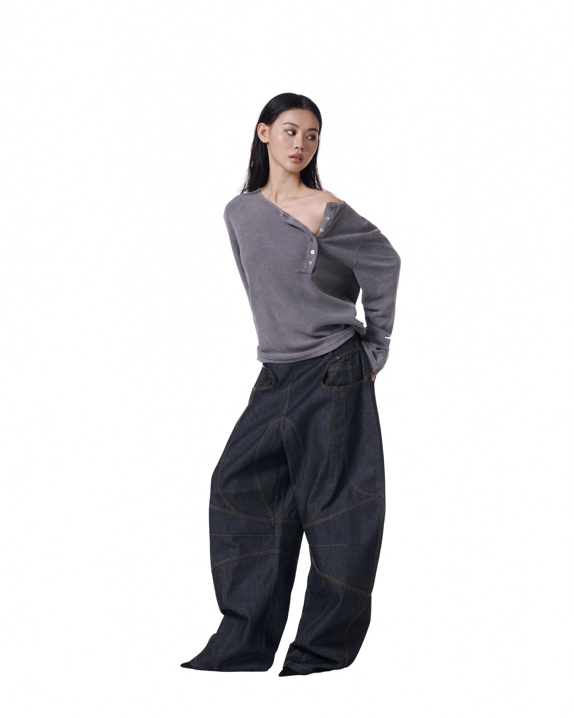 Henley Crop (Charcoal)