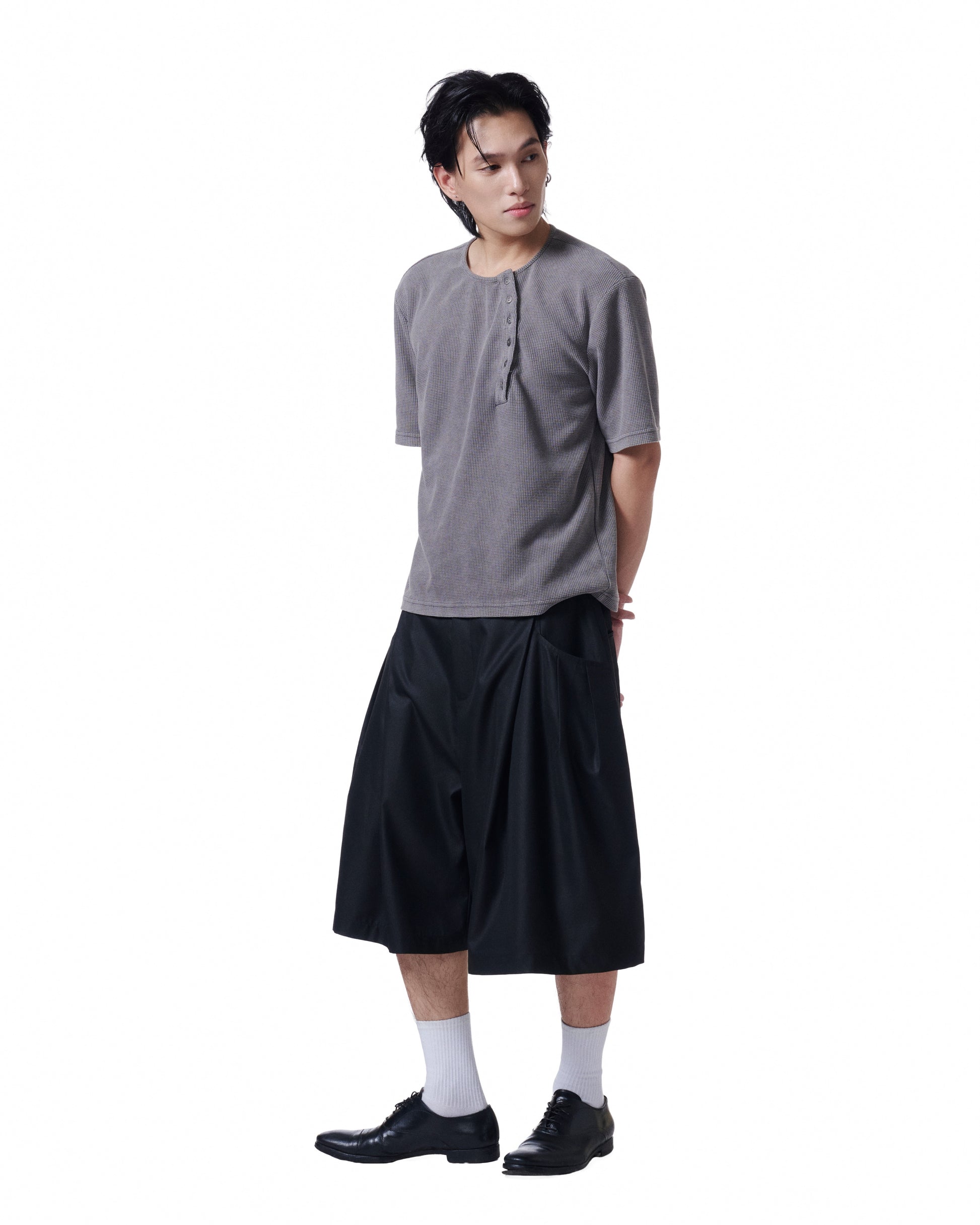 Henley Short Sleeve (Charcoal)