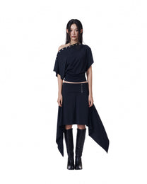 Veil Button Skirt