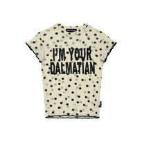 Polka Dot Mesh Top (White)