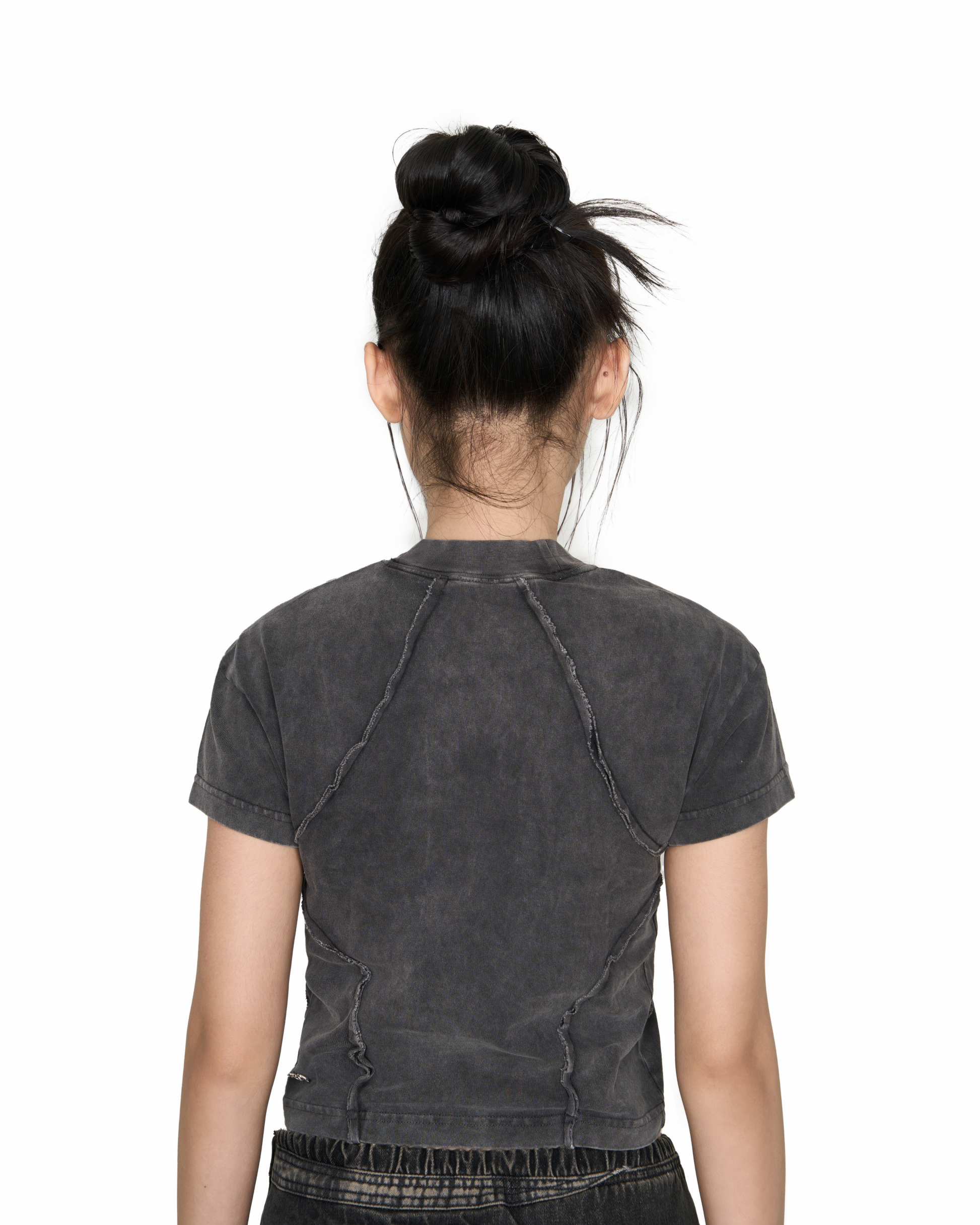 Panelled Baby Tee (Grey)