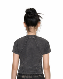Panelled Baby Tee (Grey)