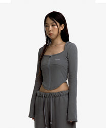 Kashiko Comfy : Monk hood zip-up