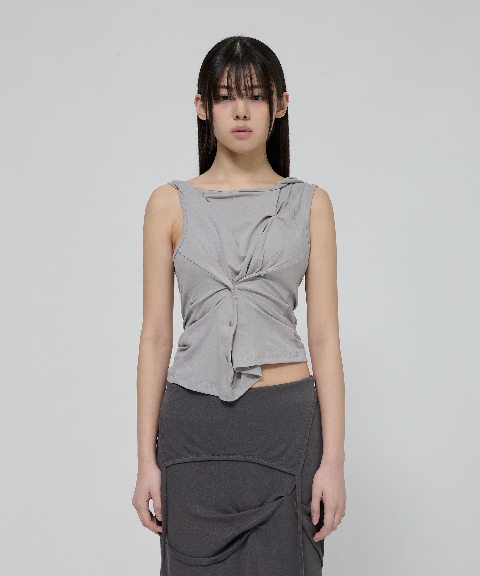 Asymmetric Snap Hoodie