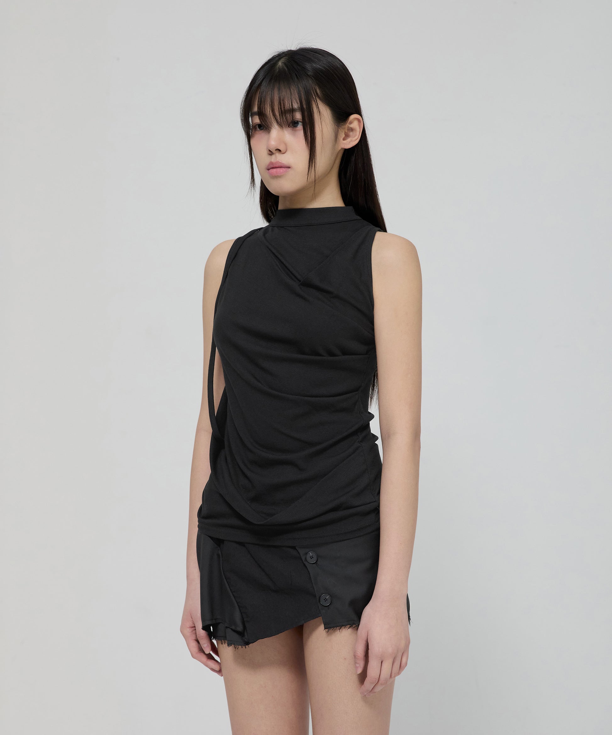 Draped Sleeveless Top
