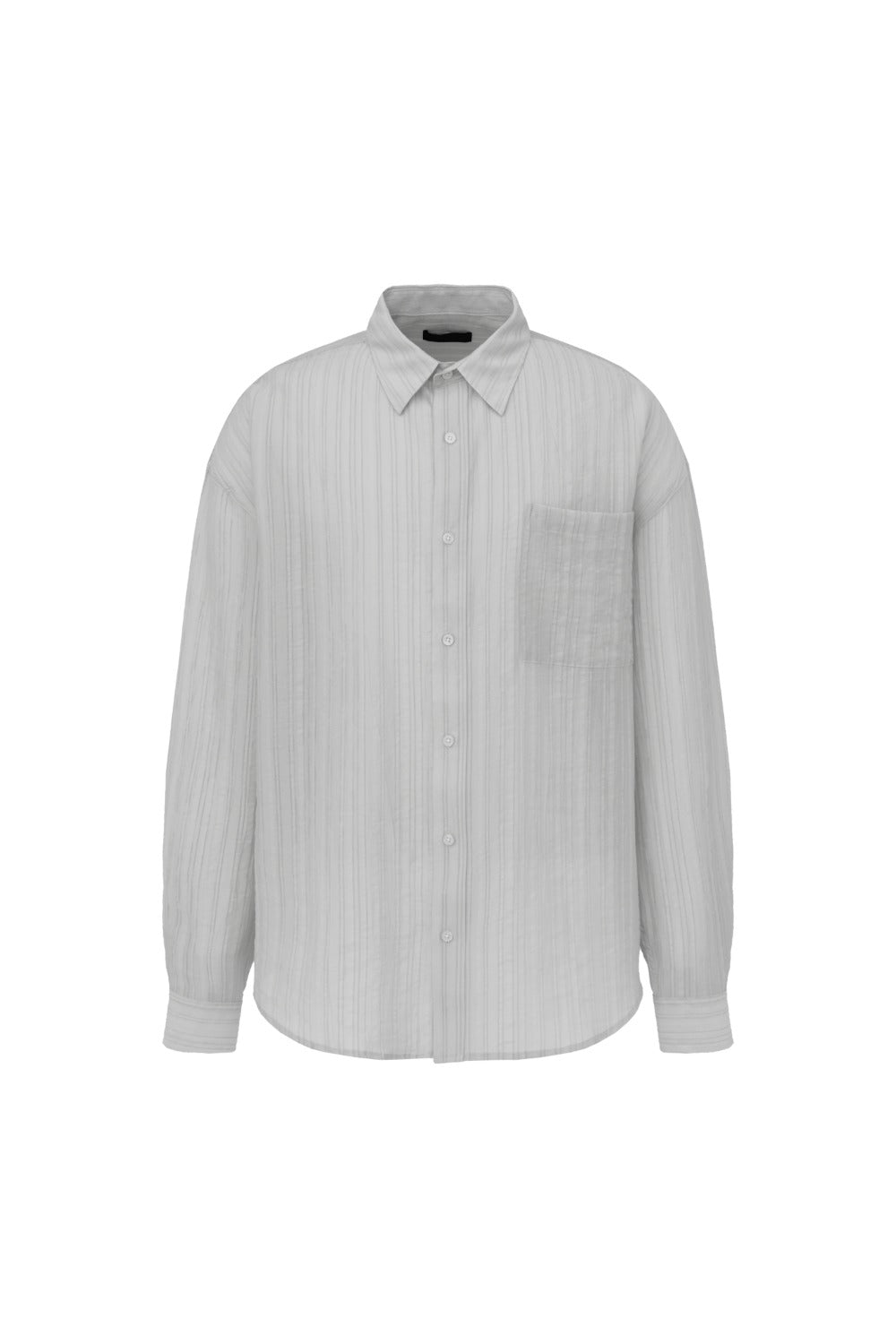 Summer Tencel Stripe Shirt (Gray)