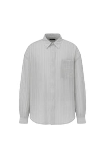 Summer Tencel Stripe Shirt (Gray)