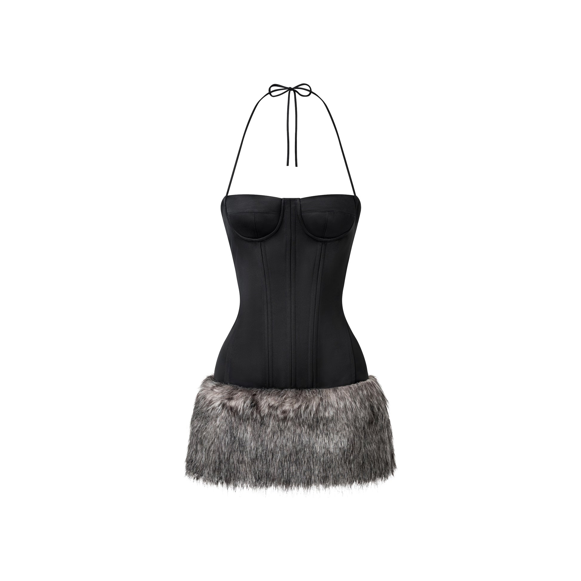 Eve - Corset Fur Dress