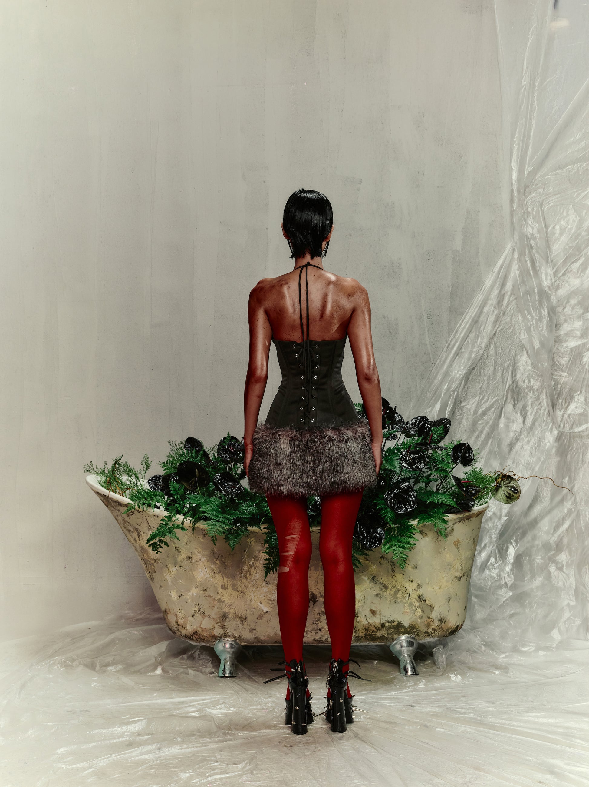 Eve - Corset Fur Dress
