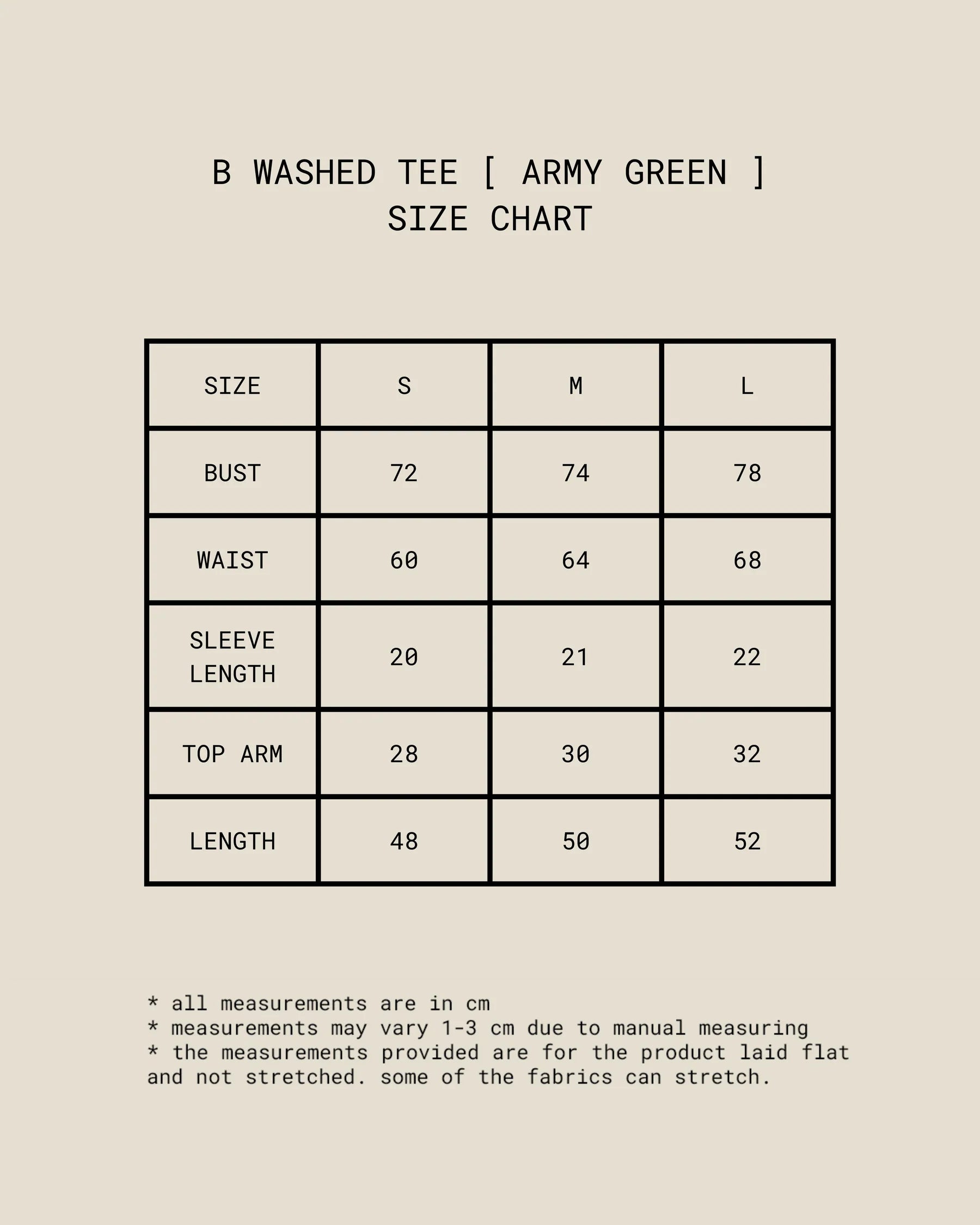 B Washed Tee (Army Green)