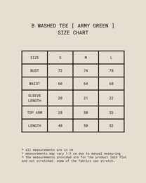 B Washed Tee (Army Green)