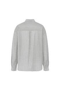 Summer Tencel Stripe Shirt (Gray)