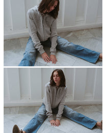 Odette Knit Hoodie (Grey)