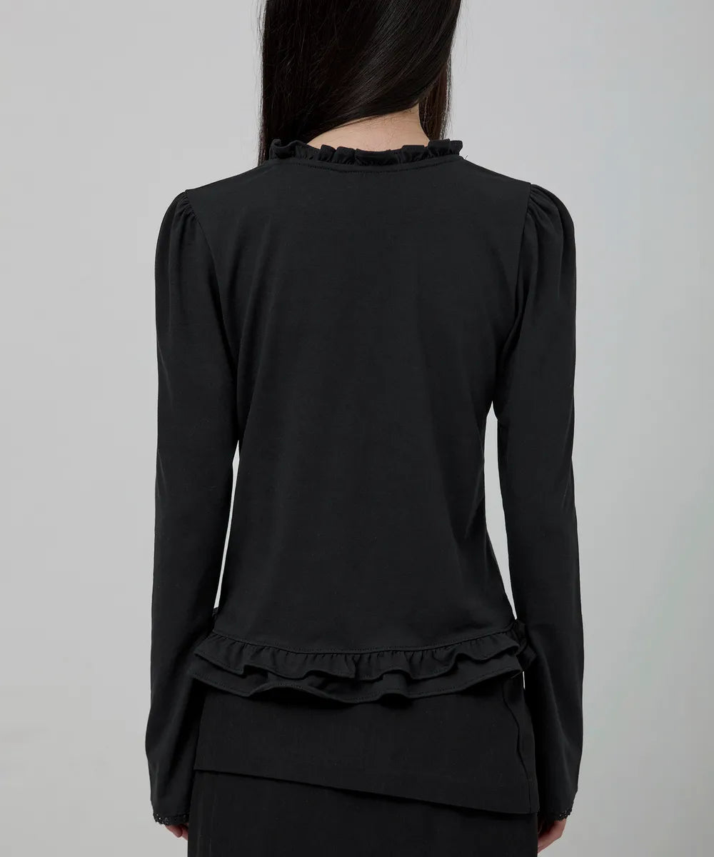 Muta Frill Puff T-Shirt Long Sleeve (Black)