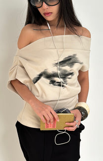 Horse Tee Beige