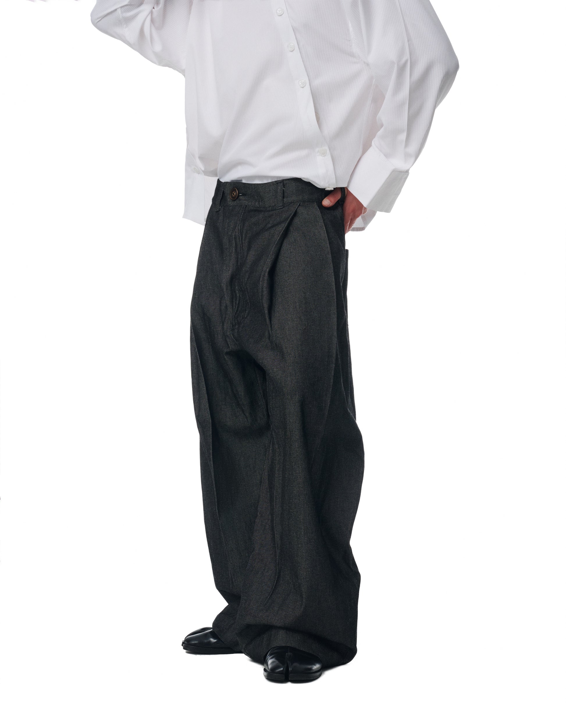 Side Pleat Raw Denim Pants (2nd Restock)