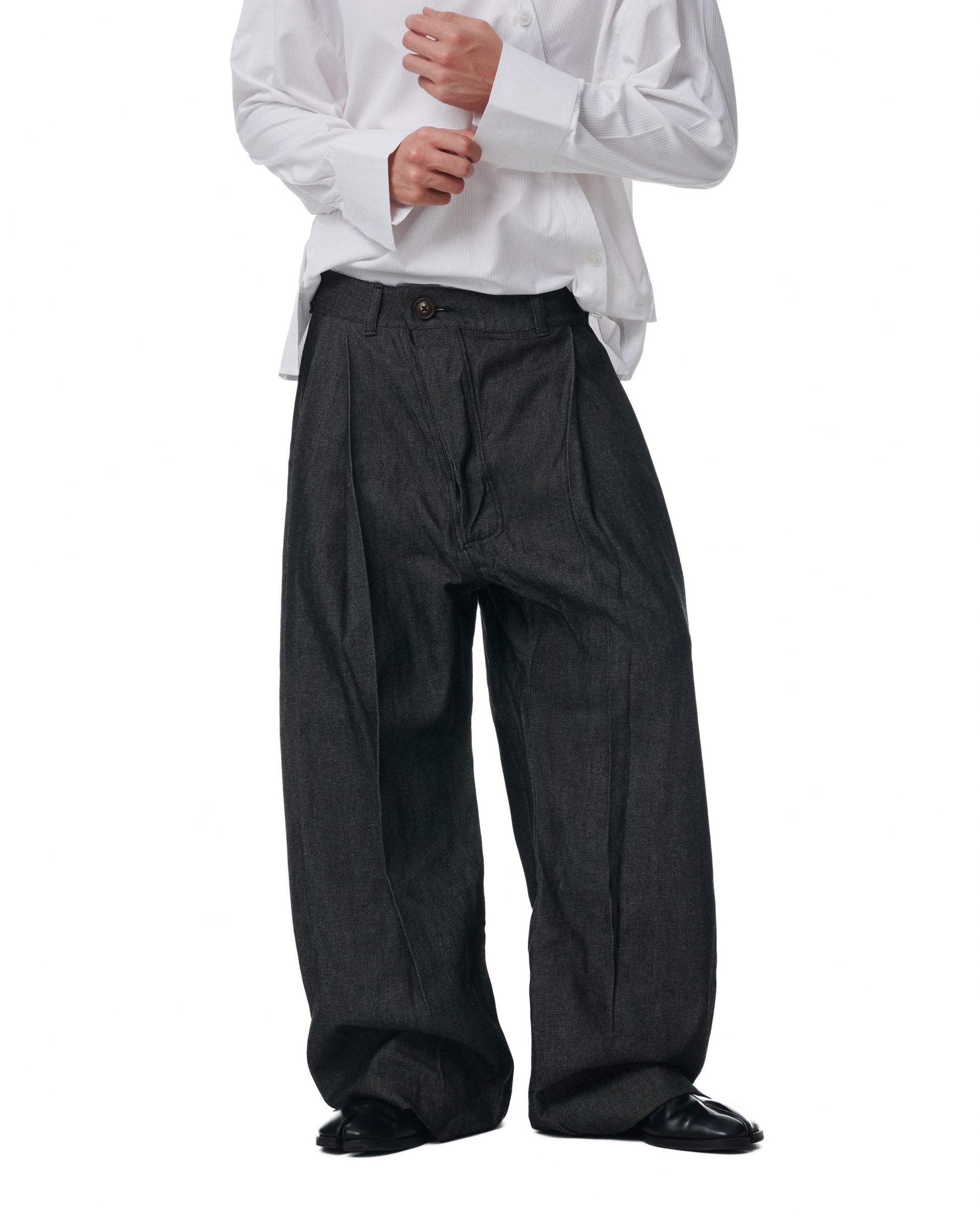 Side Pleat Raw Denim Pants (2nd Restock)