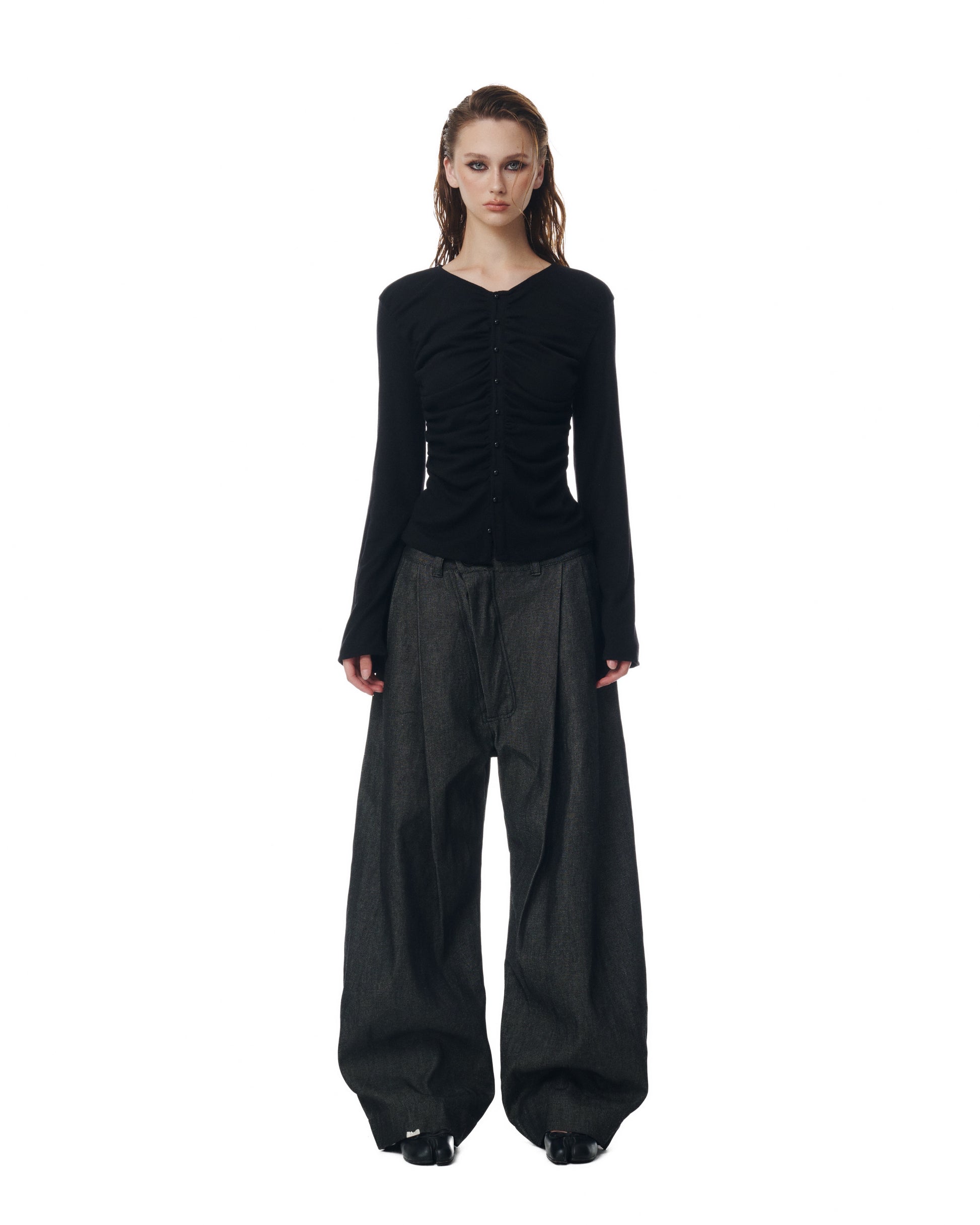 Side Pleat Raw Denim Pants (2nd Restock)