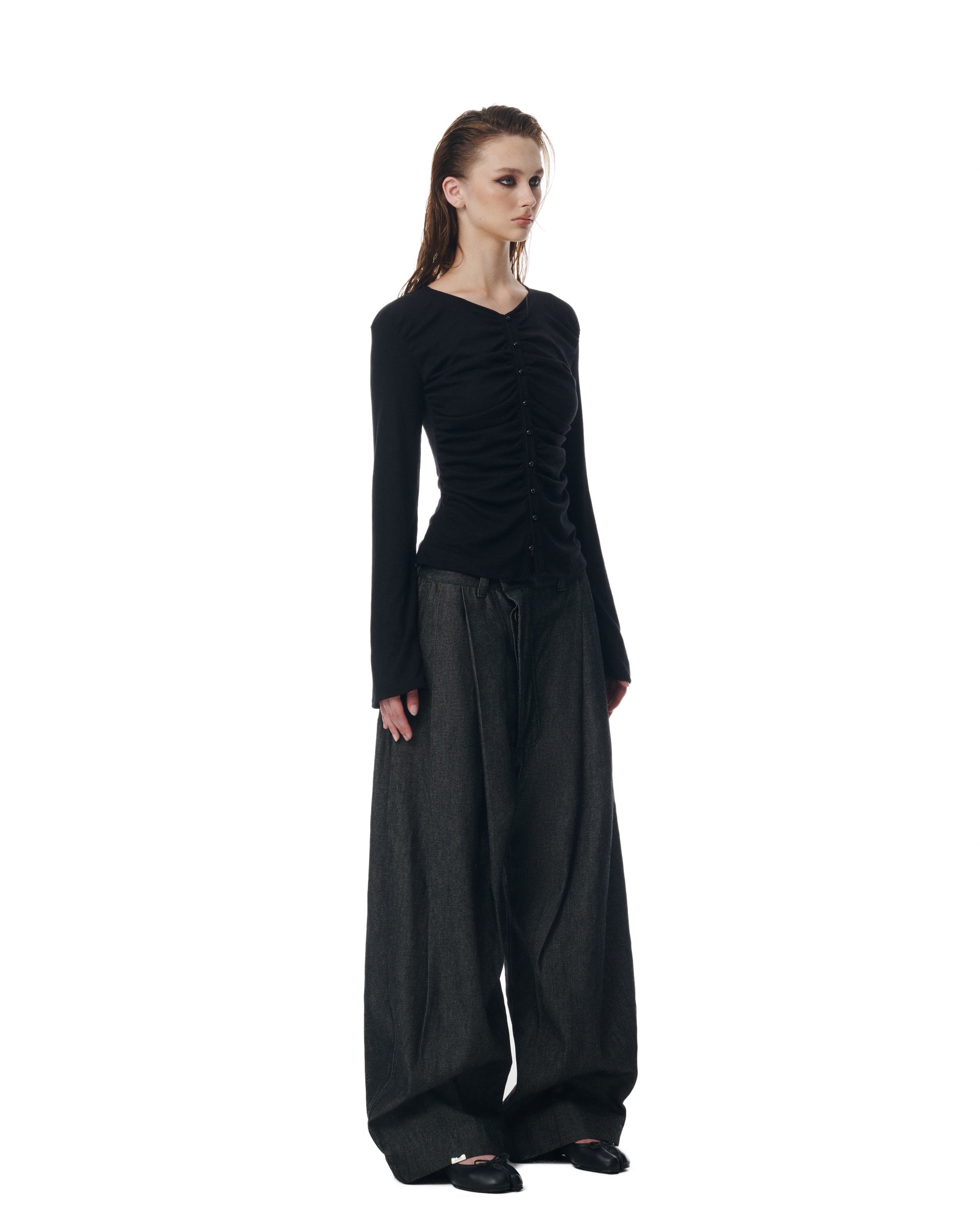 Side Pleat Raw Denim Pants (2nd Restock)