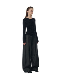 RUCHED CARDIGAN TOP