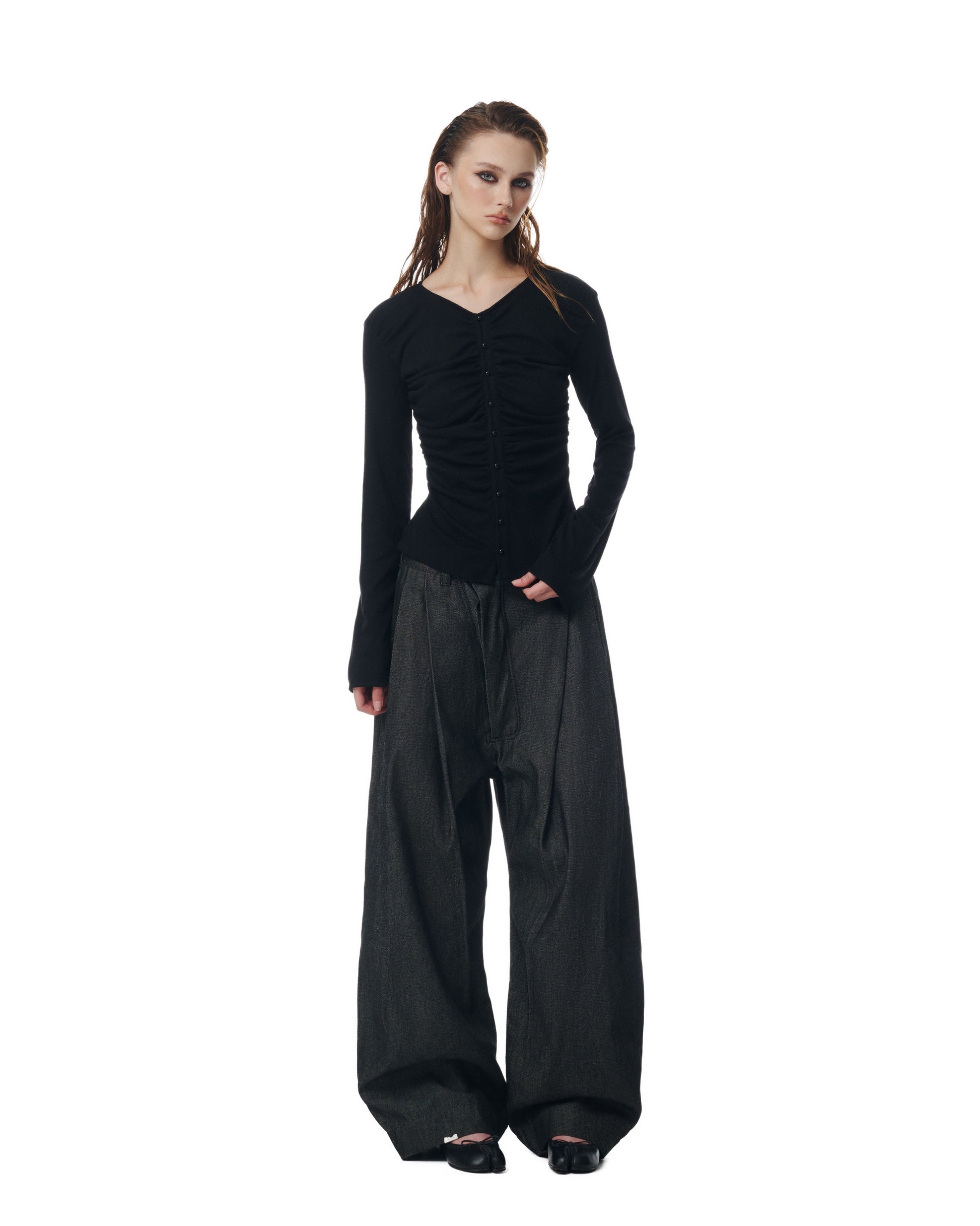 Side Pleat Raw Denim Pants (2nd Restock)